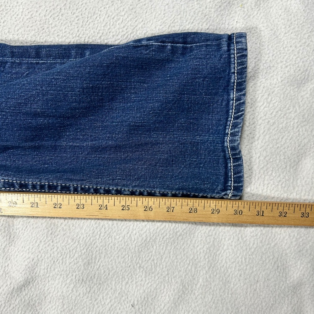 Miss Me Irene Bootcut Jeans Women 31 Blue Low Rise Y2K Whisker Contrast Stitch - Picture 9 of 11